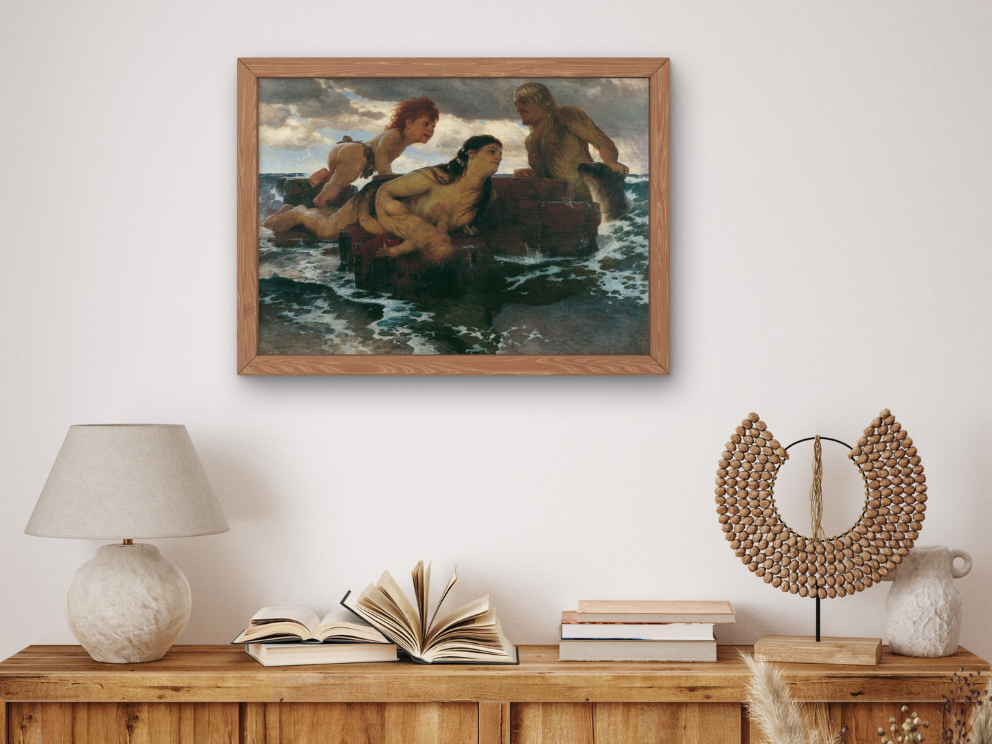 Sea Idyll by Arnold Böcklin 1887, Wall Art Print, Fine Art Reproduction, Museum Quality Decor, Poster