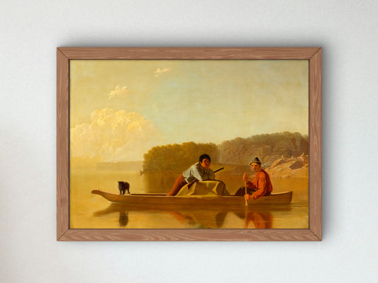 The Trappers' Return by George Caleb Bingham 1851, Wall Art Print, Fine Art Reproduction, Museum Quality Decor, Poster