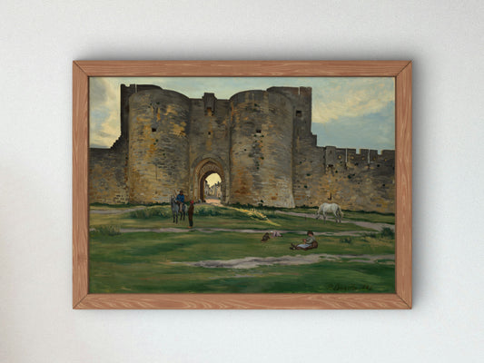 Porte de la Reine at Aigues Mortes by Jean Frédéric Bazille 1867, Wall Art Print, Fine Art Reproduction, Museum Quality Decor, Poster