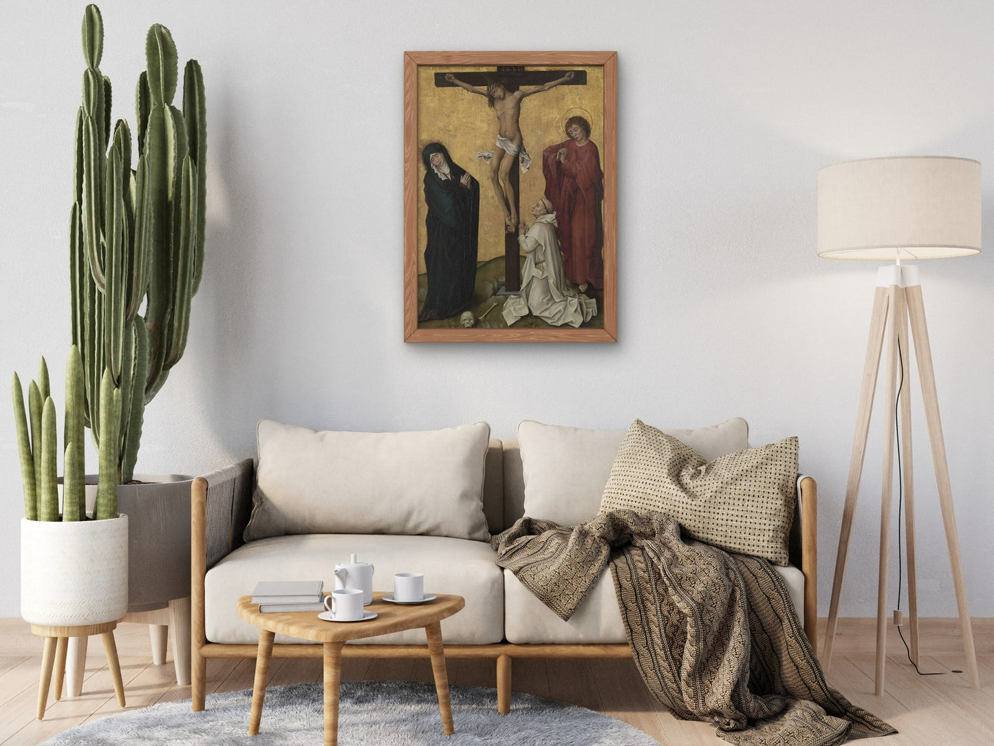 The Crucifixion with a Carthusian Monk by Rogier van der Weyden 1460, Wall Art Print, Fine Art Reproduction, Museum Quality Decor, Poster