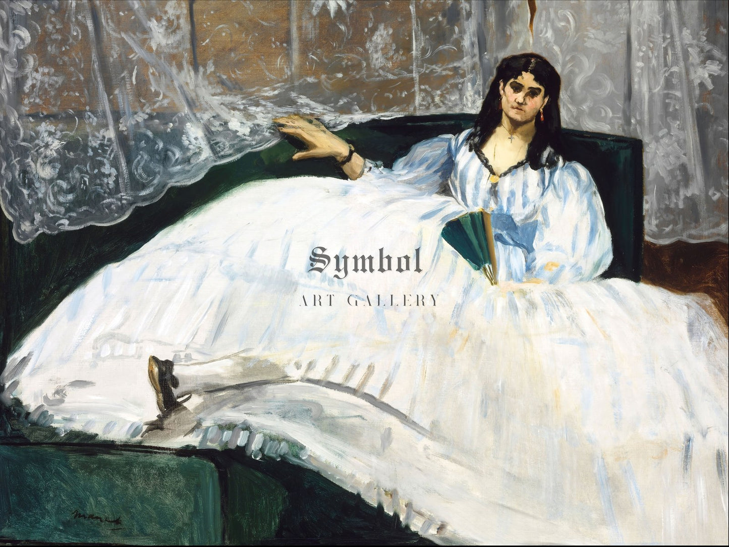 Lady with a Fan by Édouard Manet 1862, Wall Art Print, Fine Art Reproduction, Museum Quality Decor, Poster
