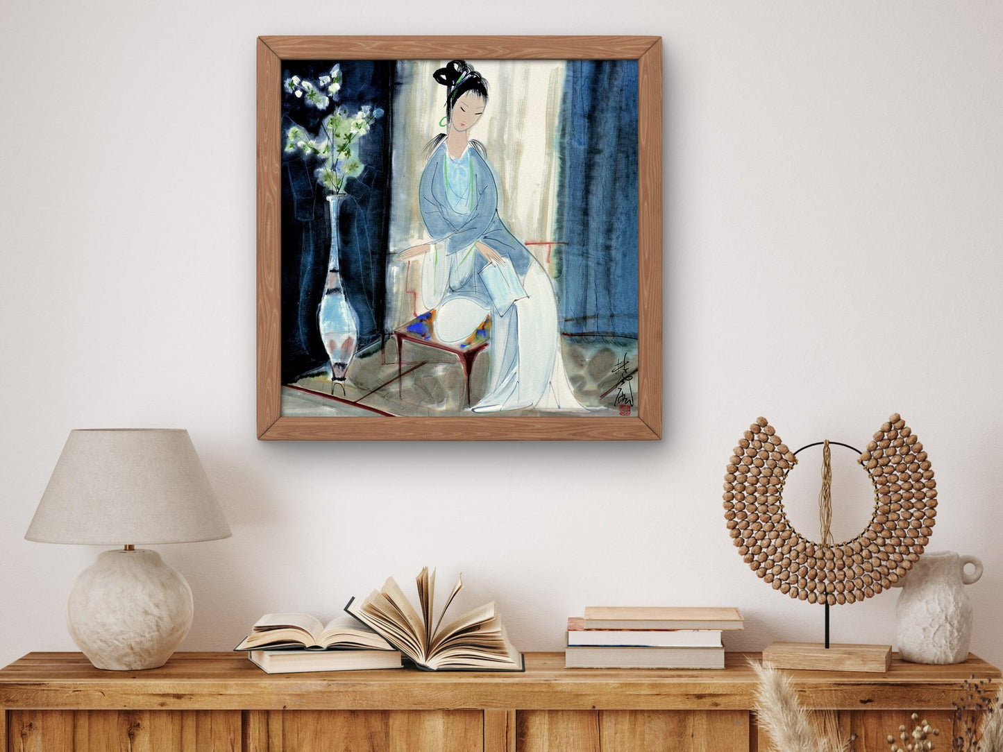 Reading Lady by Lin Fengmian, Wall Art Print, Fine Art Reproduction, Museum Quality Decor, Poster