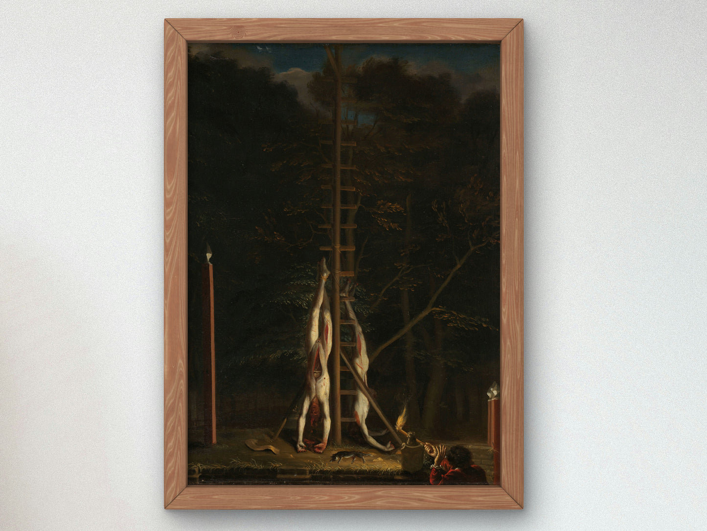 The Corpses of the De Witt Brothers by Jan de Baen 1673, Wall Art Print, Fine Art Reproduction, Museum Quality Decor, Poster