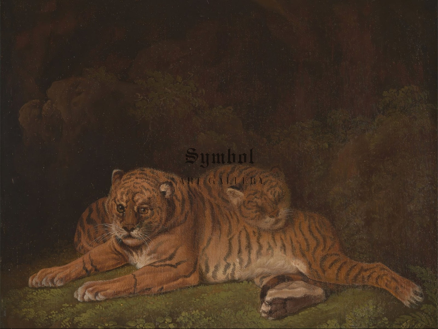 Tigers by Charles Towne 1800, Wall Art Print, Fine Art Reproduction, Museum Quality Decor, Poster