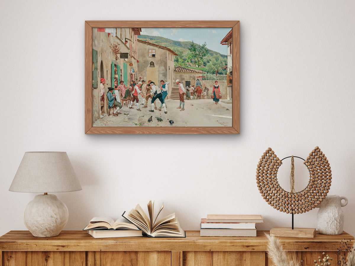 A Game of Morra by Raffaello Sorbi 1883, Wall Art Print, Fine Art Reproduction, Museum Quality Decor, Poster