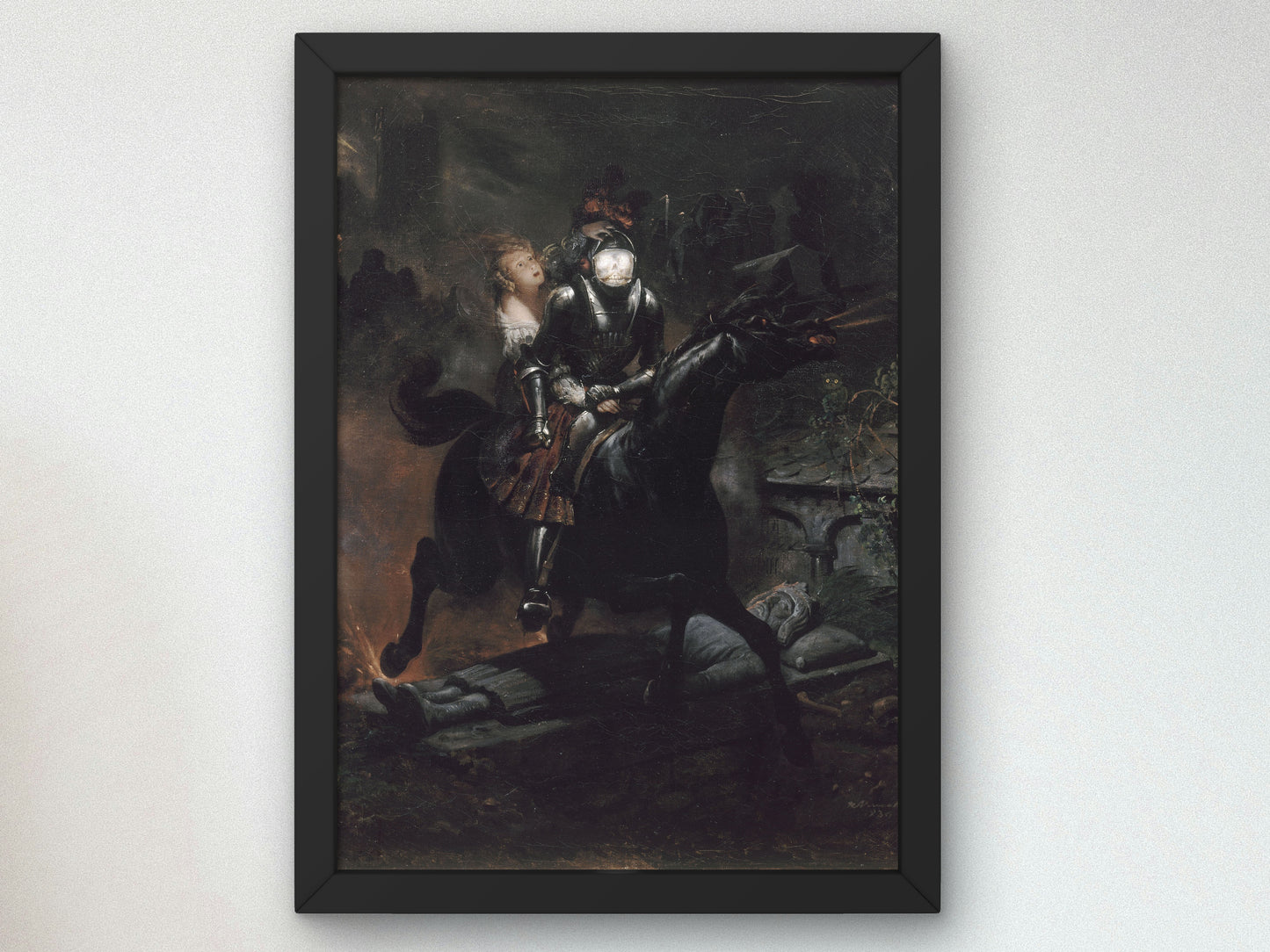 The Ballad of Lenore or The Dead Travel Fast by Horace Vernet 1824, Wall Art Print, Fine Art Reproduction, Museum Quality Decor, Poster
