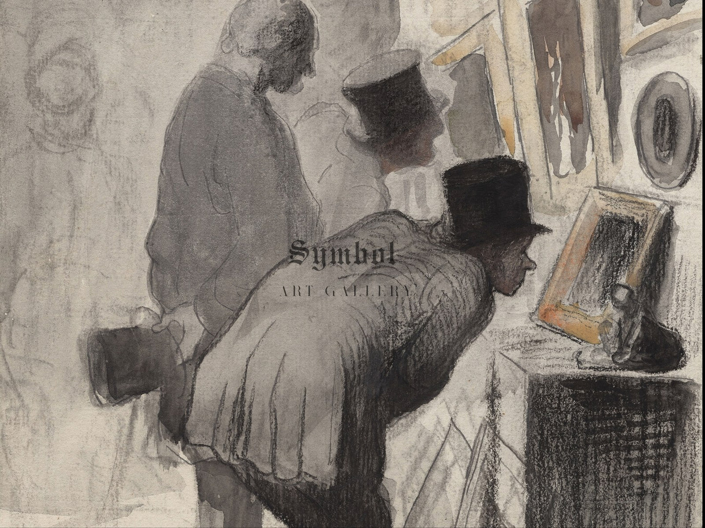 Art Lovers by Honoré Daumier 1863, Wall Art Print, Fine Art Reproduction, Museum Quality Decor, Poster