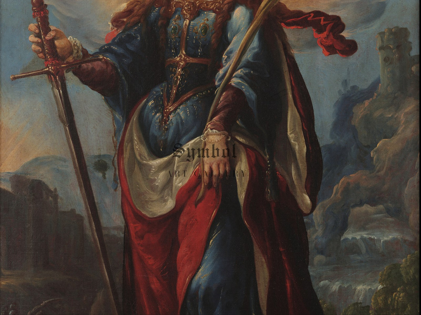 Saint Catherine of Alexandria by Cristóbal de Villalpando 1690, Wall Art Print, Fine Art Reproduction, Museum Quality Decor, Poster