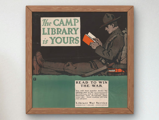 Read to Win the War by Charles Buckles Falls 1918, Wall Art Print, Fine Art Reproduction, Museum Quality Decor, Poster