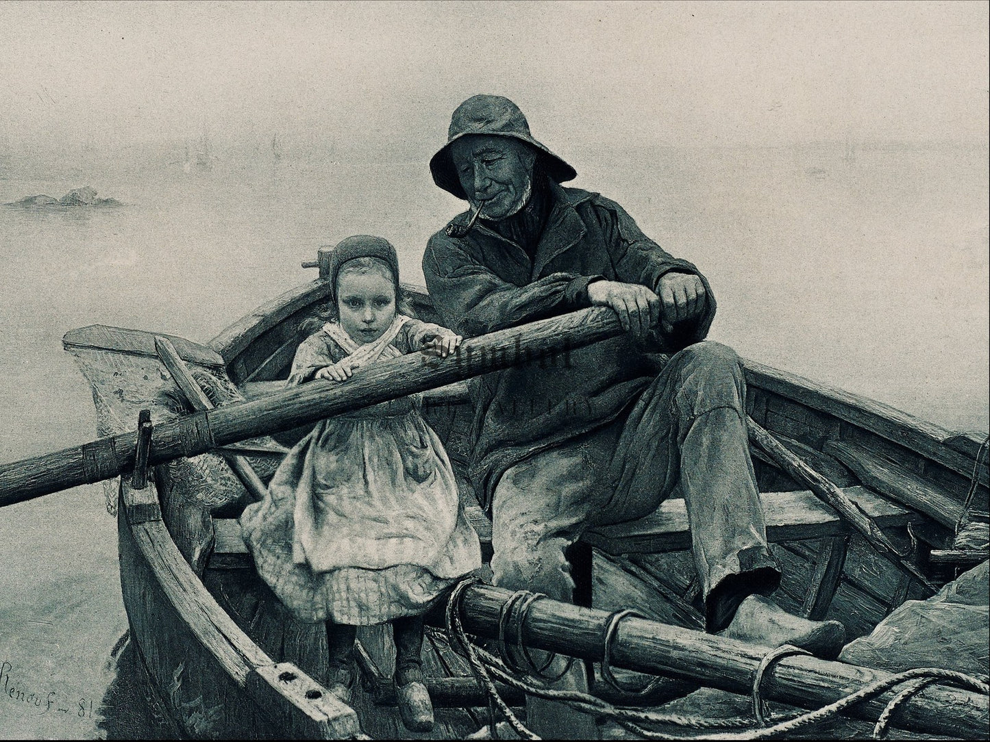 A Helping Hand by Émile Renouf 1886, Wall Art Print, Fine Art Reproduction, Museum Quality Decor, Poster