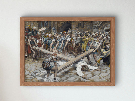 Simon the Cyrenian Compelled to Carry the Cross with Jesus by James Tissot 1886, Wall Art Print, Fine Art Reproduction, Museum Quality Decor