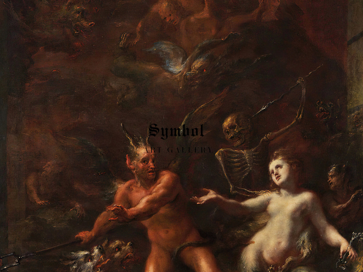Gates of Hell by Giacomo Del Po 1703, Wall Art Print, Fine Art Reproduction, Museum Quality Decor, Poster
