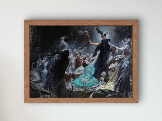 The Souls At The Acheron by Adolf Hirémy Hirschl 1898, Wall Art Print, Fine Art Reproduction, Museum Quality Decor, Poster