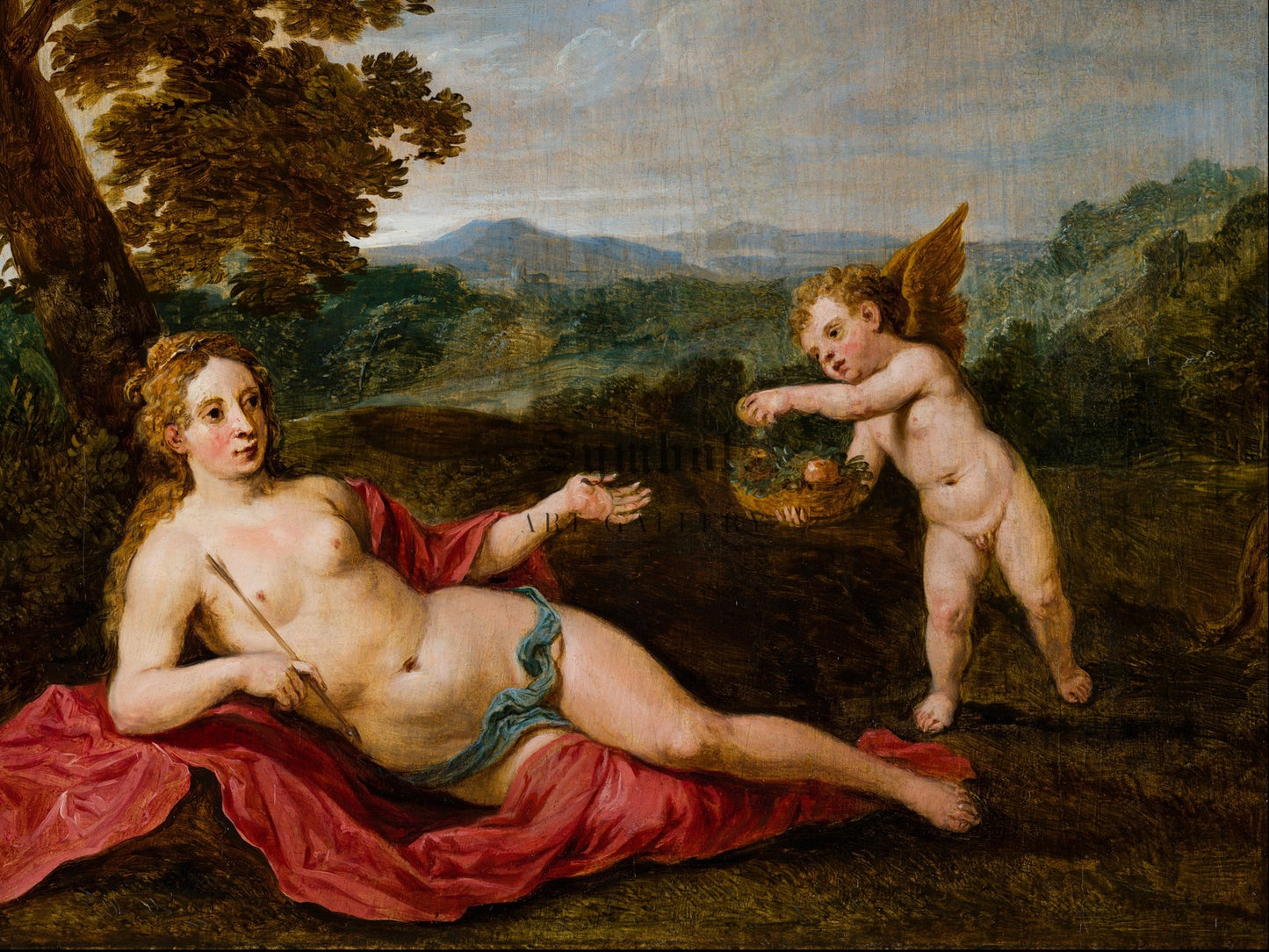 Venus and Cupid by David Teniers the Younger 1655, Wall Art Print, Fine Art Reproduction, Museum Quality Decor, Poster