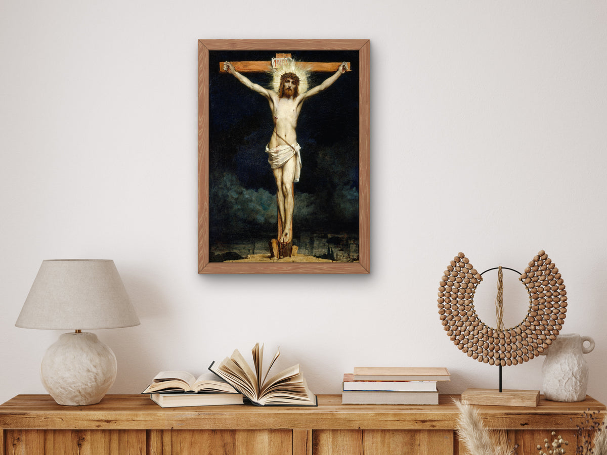 Christ on the Cross by Jules Elie Delaunay 1881, Wall Art Print, Fine Art Reproduction, Museum Quality Decor, Poster