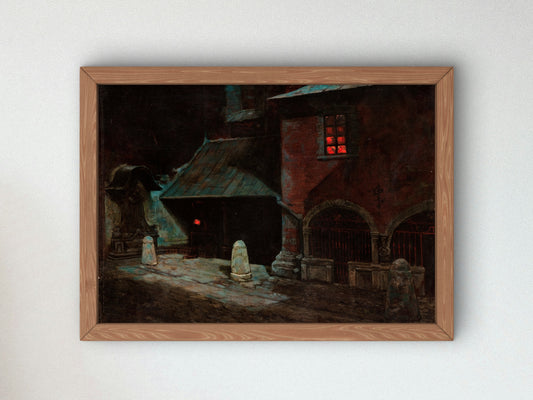 St Mary's Church in Krakow by Marian Wawrzeniecki 1900, Wall Art Print, Fine Art Reproduction, Museum Quality Decor, Poster