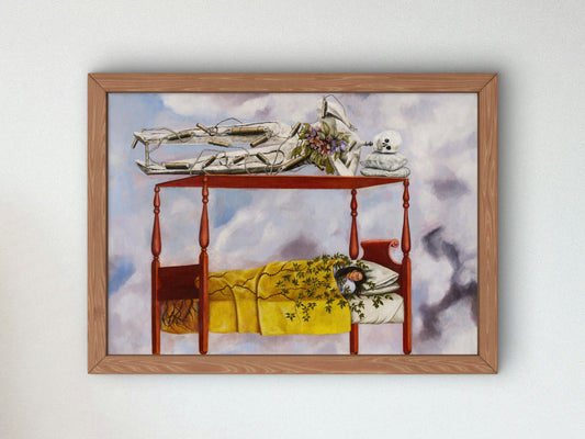 The Dream by Frida Kahlo 1940, Wall Art Print, Fine Art Reproduction, Museum Quality Decor, Poster