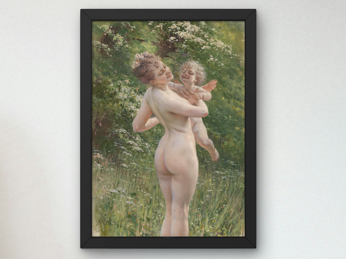 Love Whispers by Heinrich Lossow 1897, Wall Art Print, Fine Art Reproduction, Museum Quality Decor, Poster