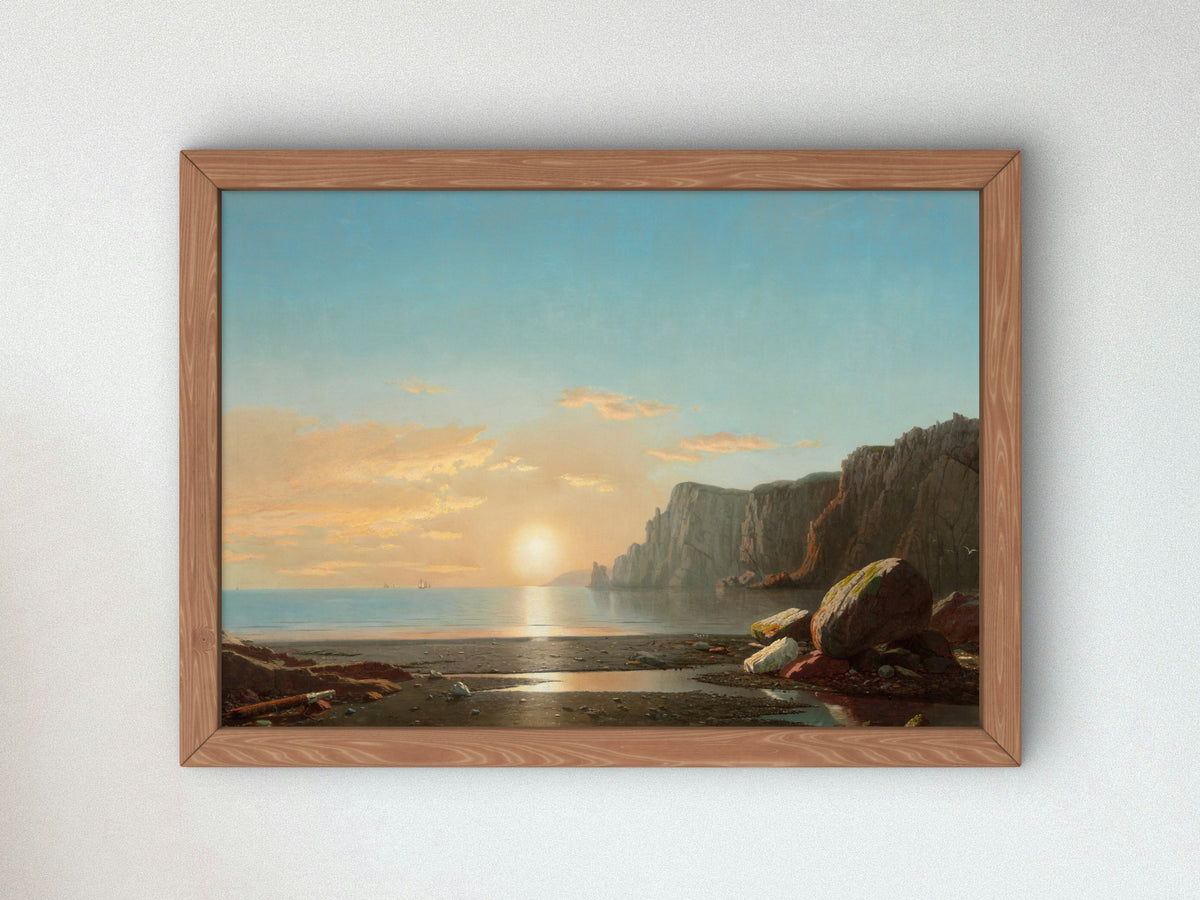 View of Northern Head at Sunrise in the Bay of Fundy by William Bradford 1862, Wall Art Print, Fine Art Reproduction, Museum Quality Decor