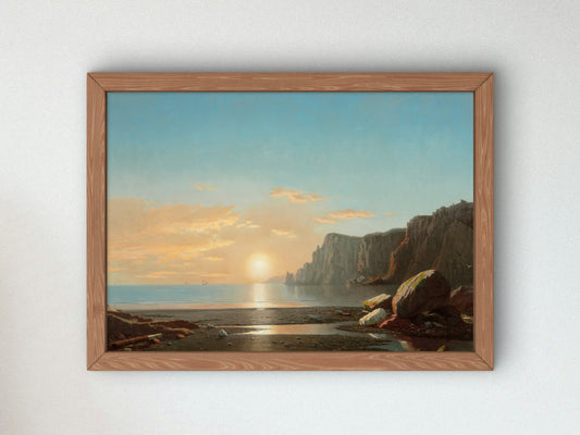 View of Northern Head at Sunrise in the Bay of Fundy by William Bradford 1862, Wall Art Print, Fine Art Reproduction, Museum Quality Decor