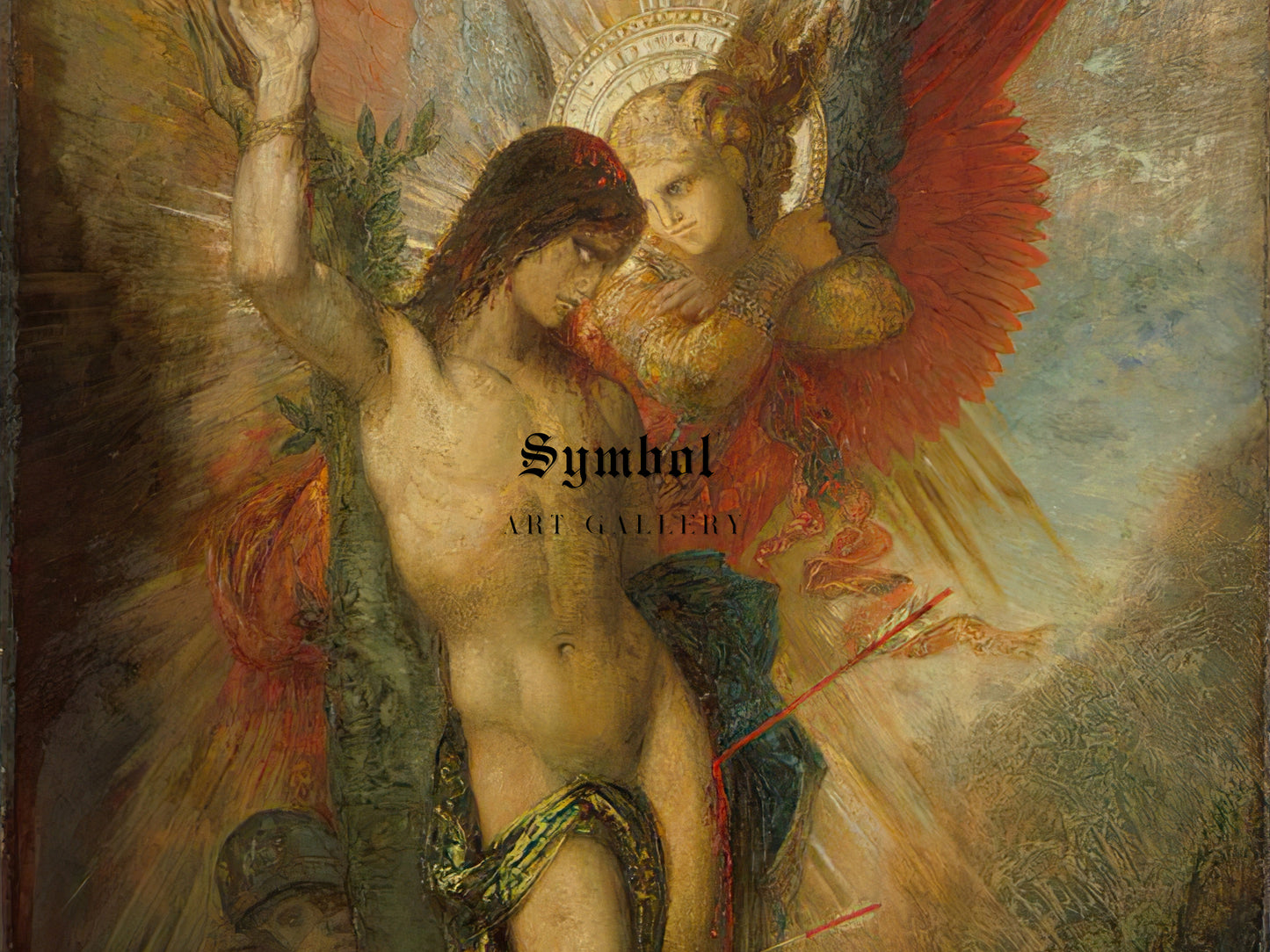 Saint Sebastian and the Angel by Gustave Moreau 1876, Wall Art Print, Fine Art Reproduction, Museum Quality Decor, Poster