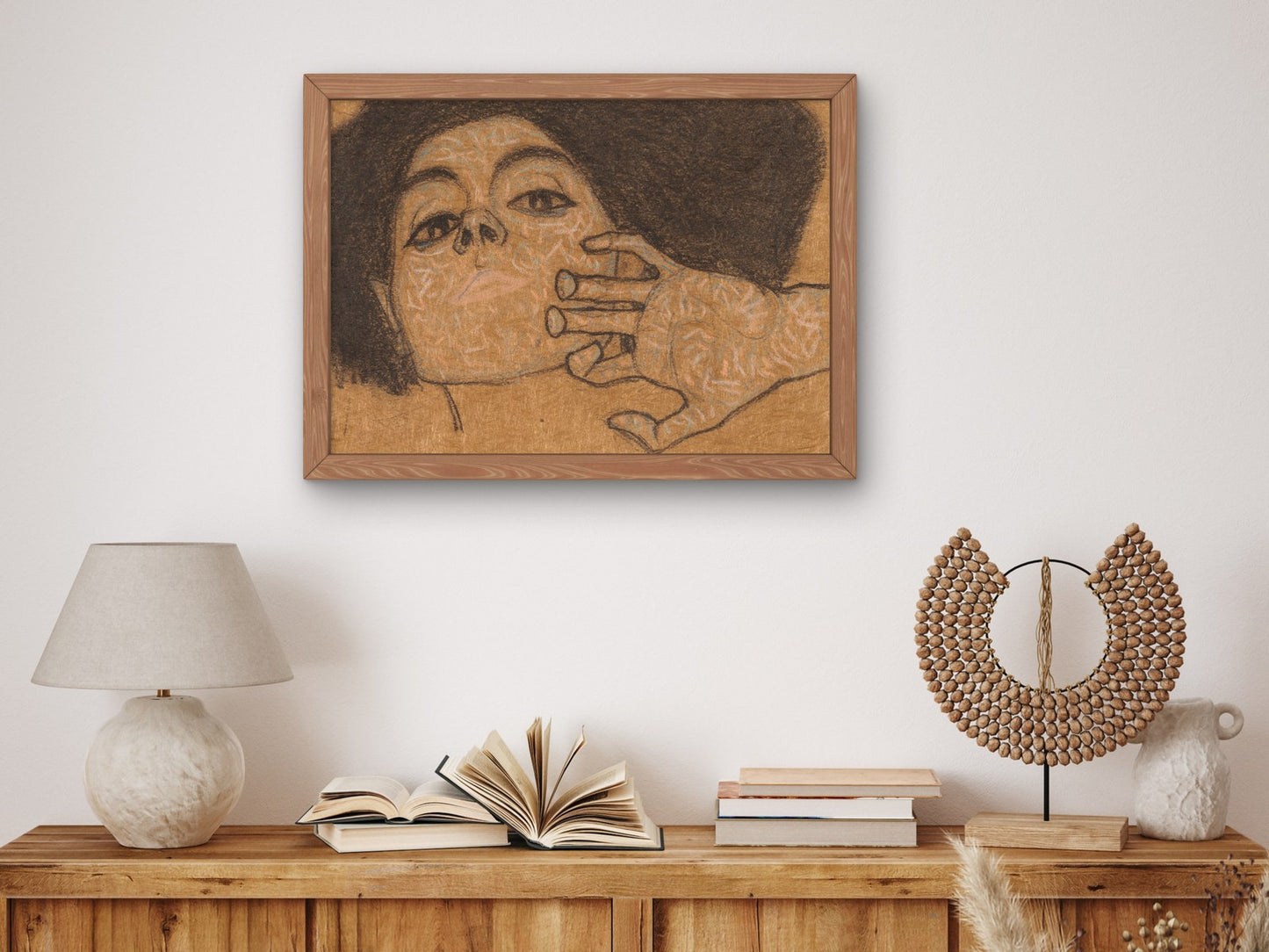 Head of a Woman by Egon Schiele 1908, Wall Art Print, Fine Art Reproduction, Museum Quality Decor, Poster