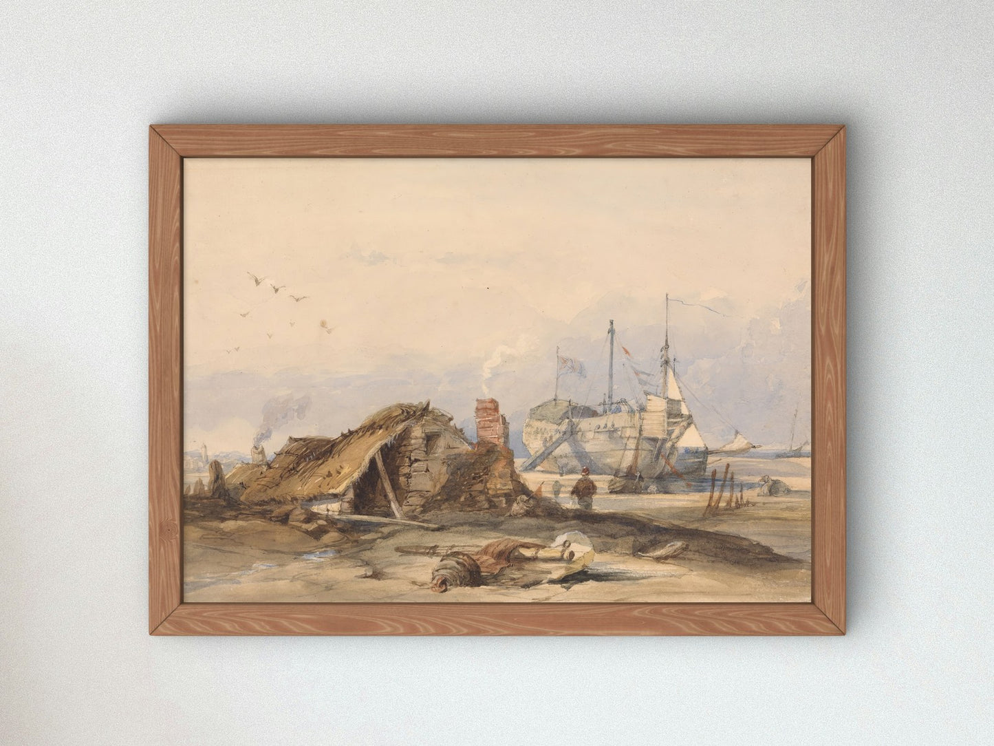 The Blockade Station Rye by Clarkson Frederick Stanfield 1850, Wall Art Print, Fine Art Reproduction, Museum Quality Decor, Poster