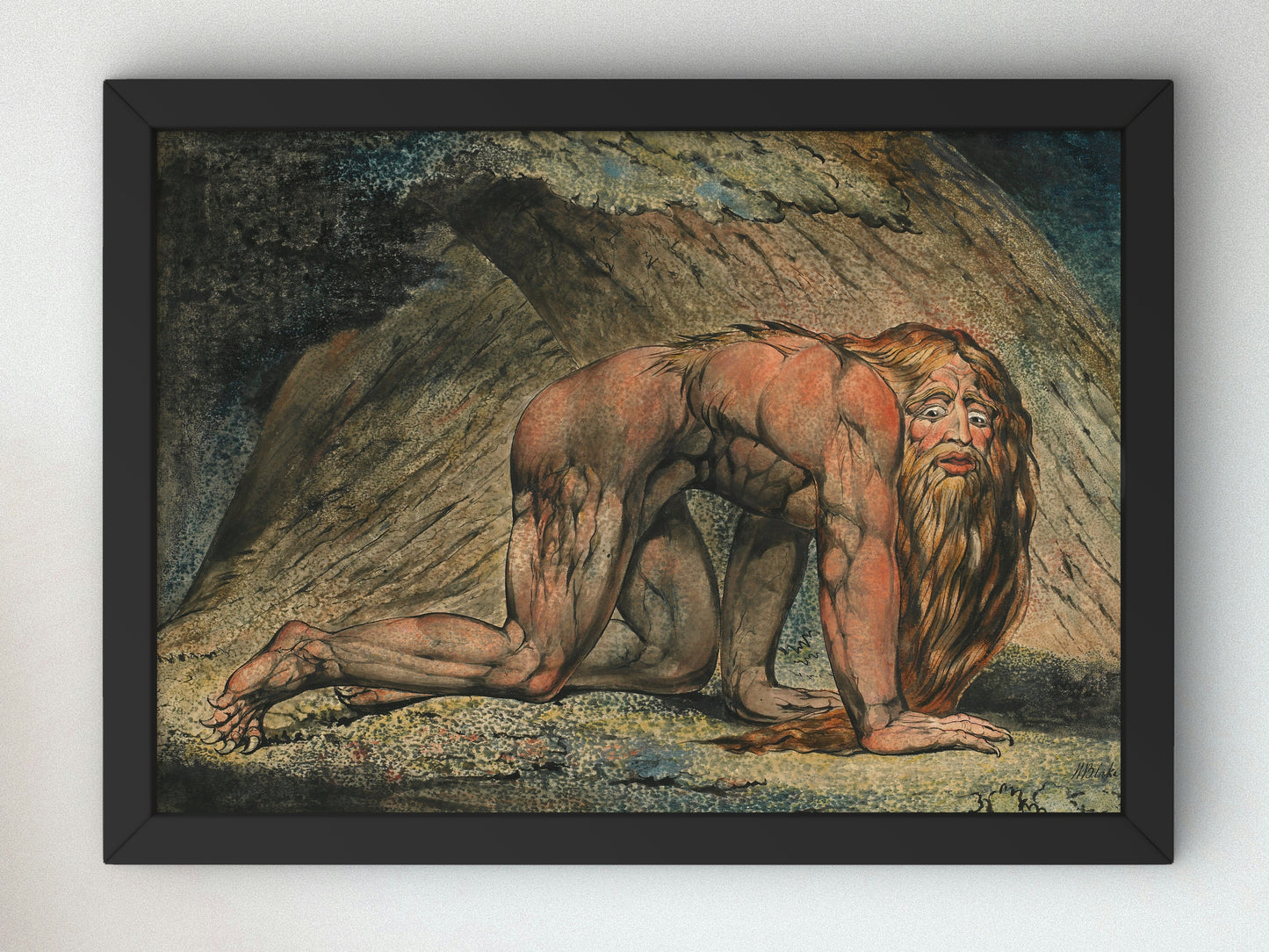 Nebuchadnezzar by William Blake 1795, Wall Art Print, Fine Art Reproduction, Museum Quality Decor, Poster