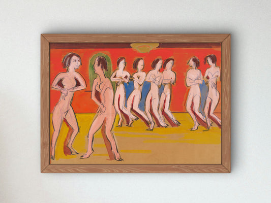 Wigman Dance School by Ernst Ludwig Kirchner 1926, Wall Art Print, Fine Art Reproduction, Museum Quality Decor, Poster