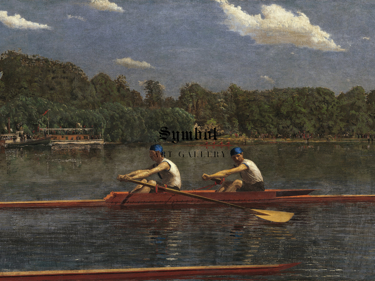 The Biglin Brothers Racing by Thomas Eakins 1872, Wall Art Print, Fine Art Reproduction, Museum Quality Decor, Poster