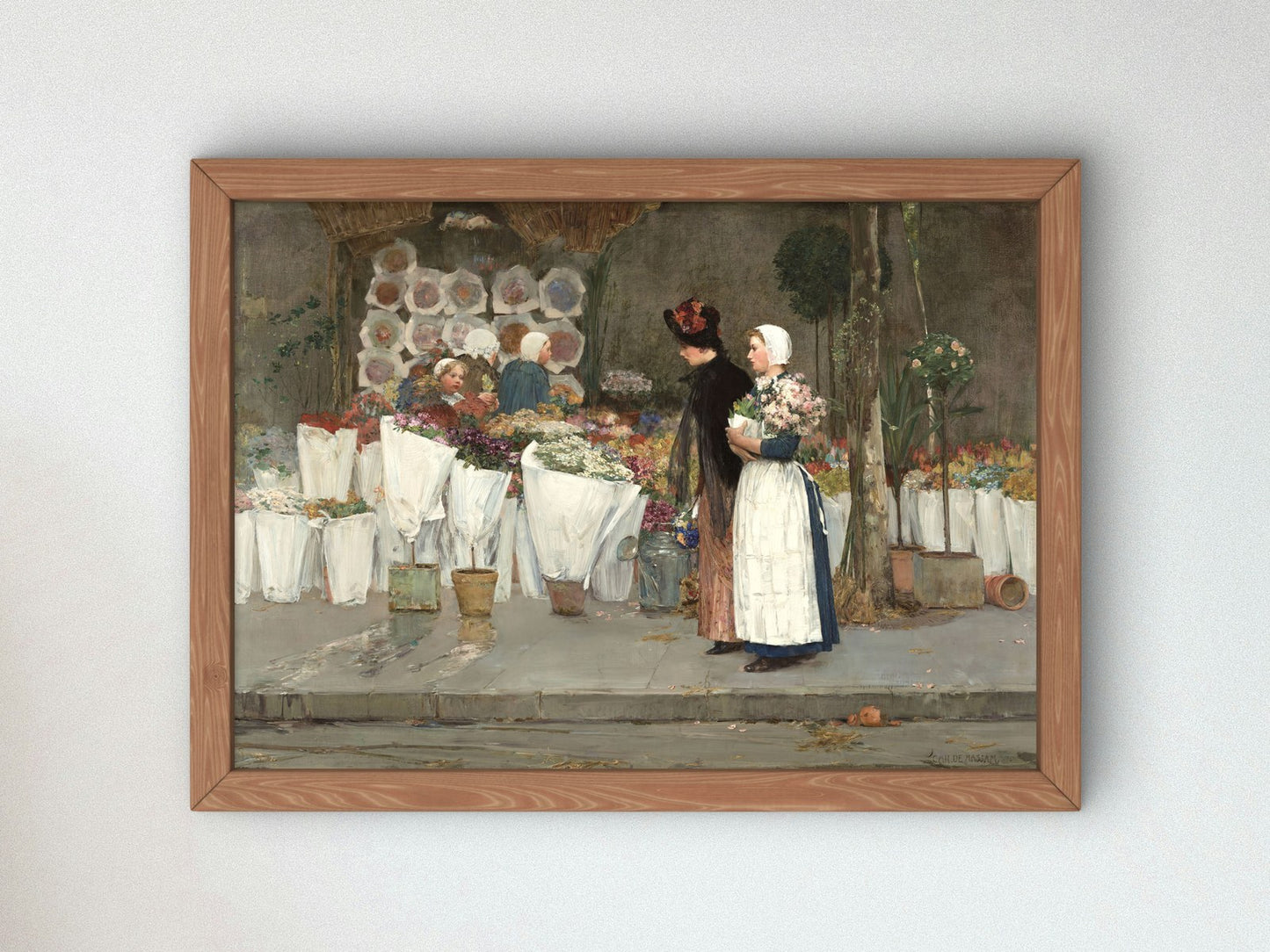 At the Florist by Childe Hassam 1889, Wall Art Print, Fine Art Reproduction, Museum Quality Decor, Poster