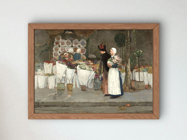 At the Florist by Childe Hassam 1889, Wall Art Print, Fine Art Reproduction, Museum Quality Decor, Poster