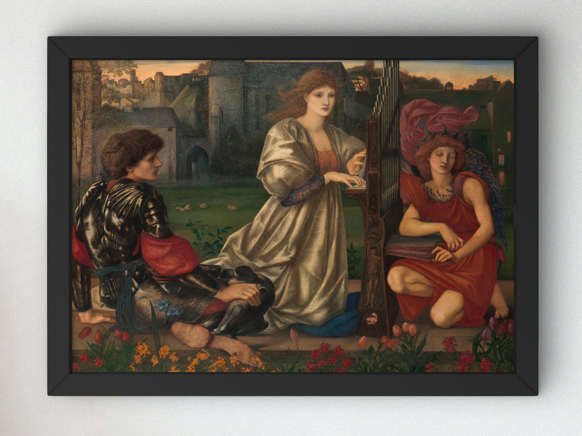 The Love Song by Edward Coley Burne Jones 1868, Wall Art Print, Fine Art Reproduction, Museum Quality Decor, Poster