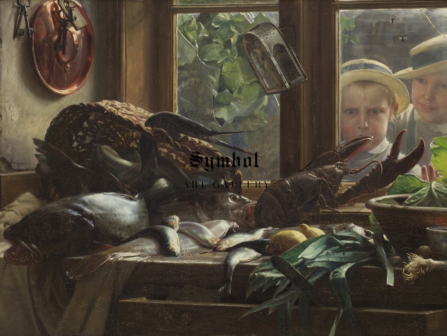 Still Life With Fish by Carl Bloch 1878, Wall Art Print, Fine Art Reproduction, Museum Quality Decor, Poster