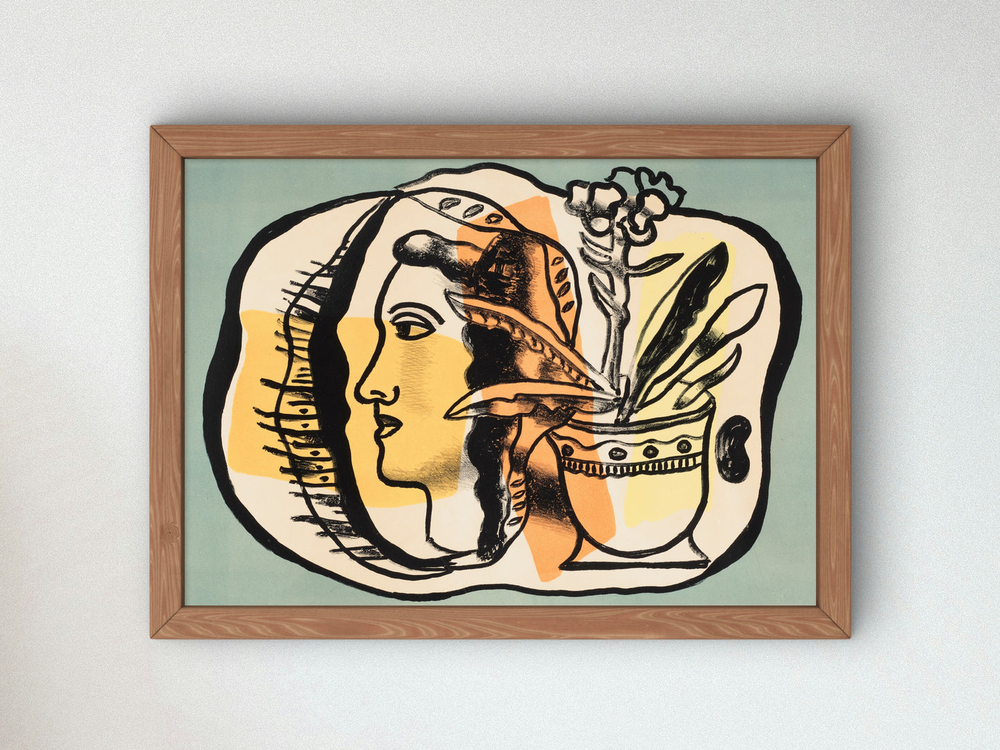 Composition with Profile by Fernand Léger 1948, Wall Art Print, Fine Art Reproduction, Museum Quality Decor, Poster
