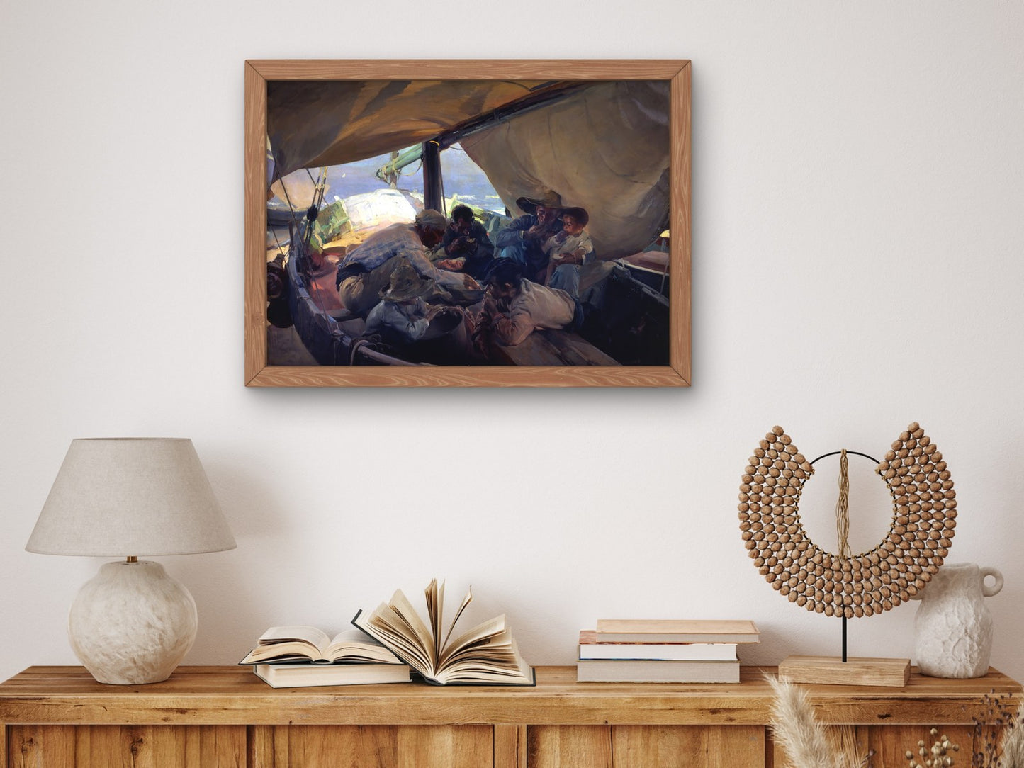 Comida en la Barca by Joaquín Sorolla 1898, Wall Art Print, Fine Art Reproduction, Museum Quality Decor, Poster