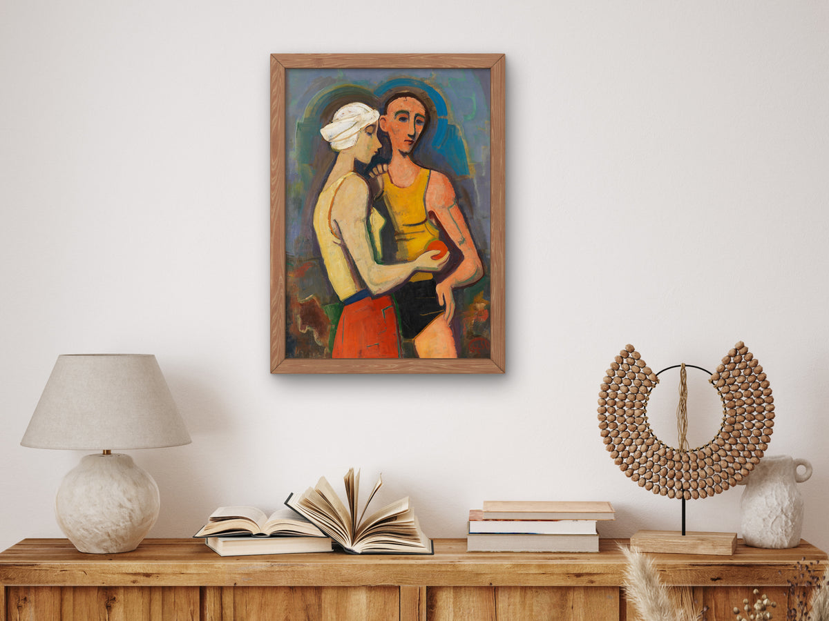 Lovers by Karl Hofer 1950, Wall Art Print, Fine Art Reproduction, Museum Quality Decor, Poster