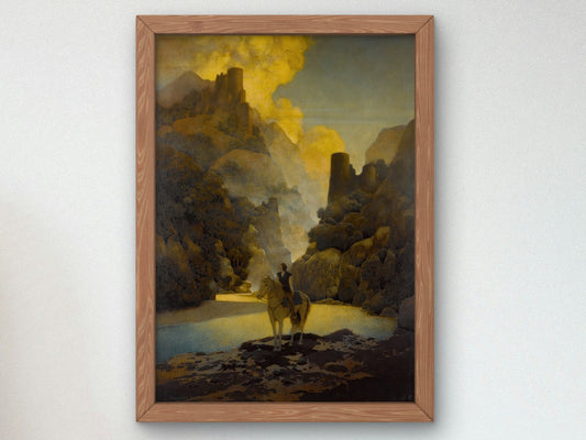 Romance Aucassin Seeks For Nicolette by Maxfield Parrish 1903, Wall Art Print, Fine Art Reproduction, Museum Quality Decor, Poster