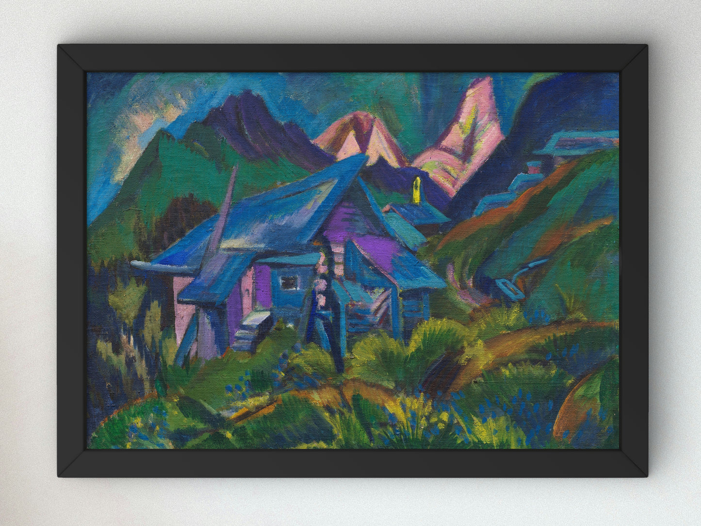 Alpine Huts and Tinzenhorn by Ernst Ludwig Kirchner 1919, Wall Art Print, Fine Art Reproduction, Museum Quality Decor, Poster