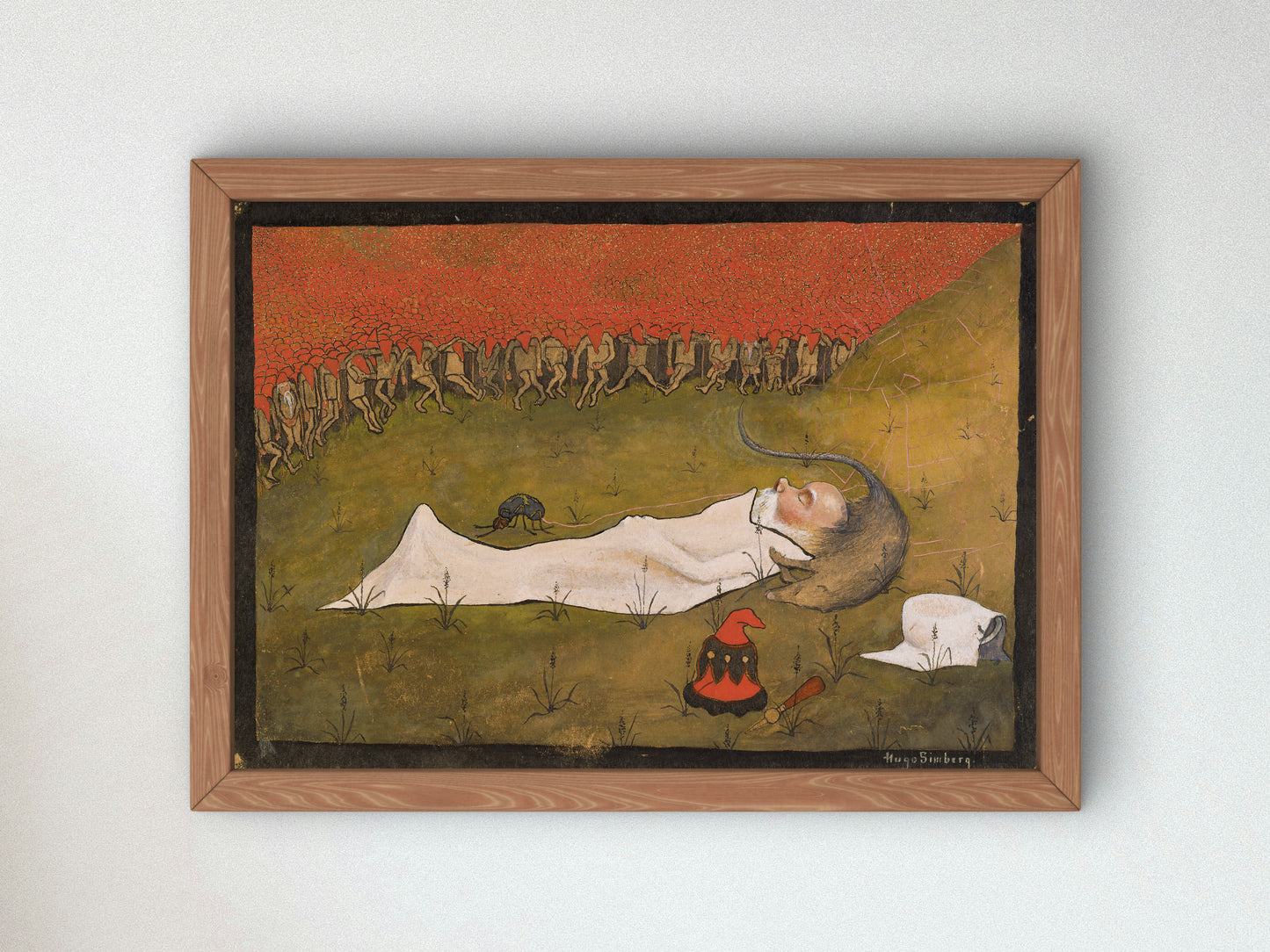 King Hobgoblin Sleeping by Hugo Simberg 1896, Wall Art Print, Fine Art Reproduction, Museum Quality Decor, Poster