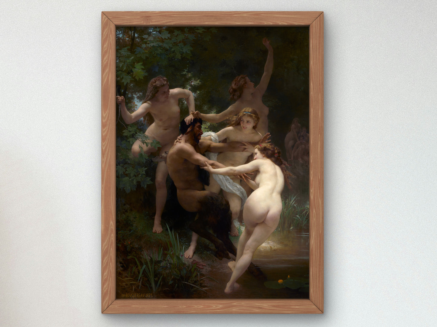 Nymphs and Satyr by William Bouguereau 1873, Wall Art Print, Fine Art Reproduction, Museum Quality Decor, Poster