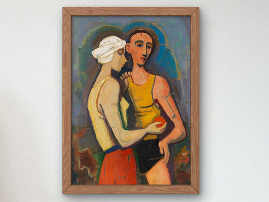 Lovers by Karl Hofer 1950, Wall Art Print, Fine Art Reproduction, Museum Quality Decor, Poster