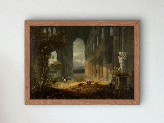 Fantastical Ruins with a Pastoral Scene by Jean François Depelchin 1800, Wall Art Print, Fine Art Reproduction, Museum Quality Decor, Poster