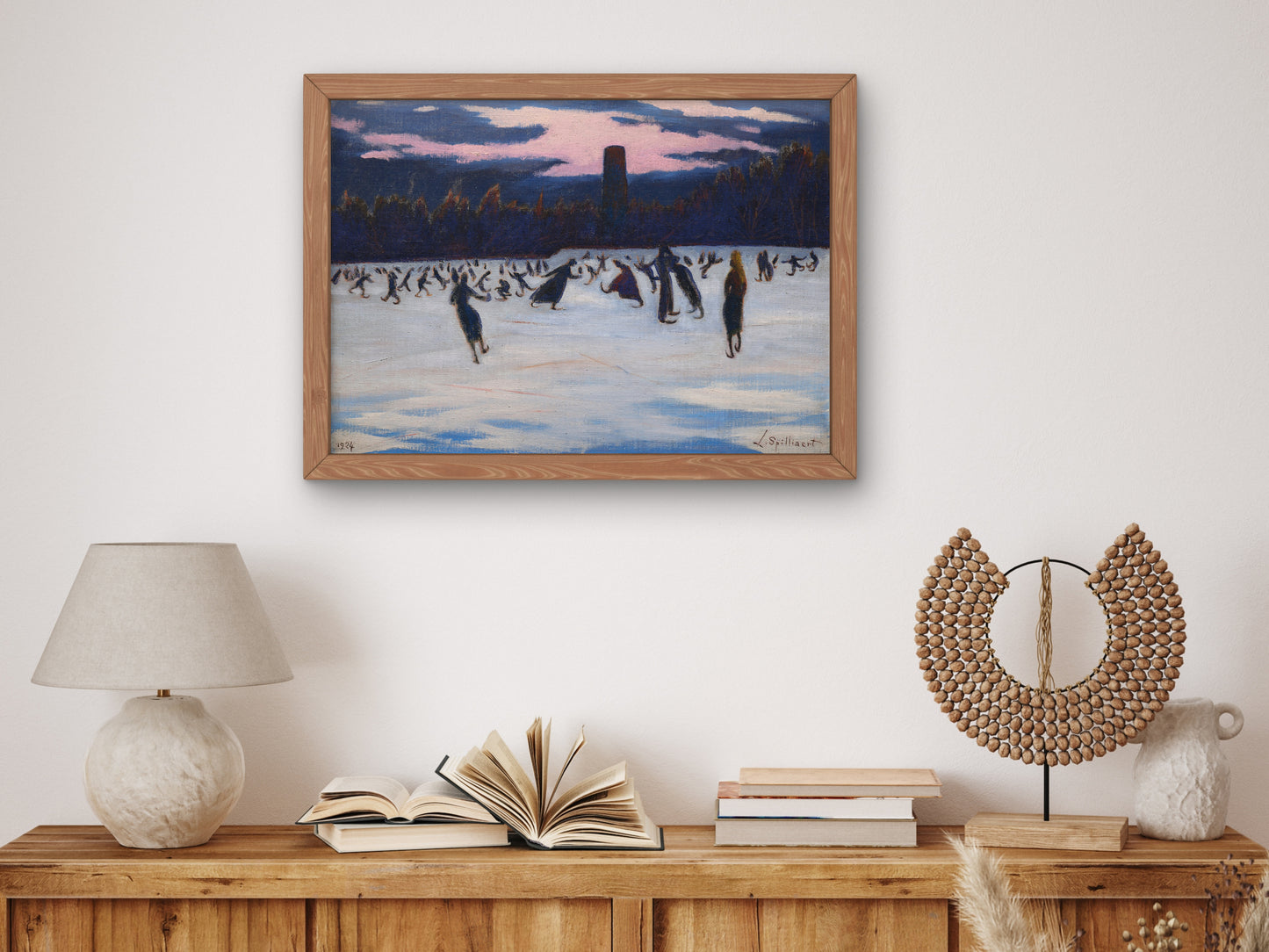 Skaters in Marie Henriette Park, Ostend by Léon Spilliaert 1924, Wall Art Print, Fine Art Reproduction, Museum Quality Decor, Poster