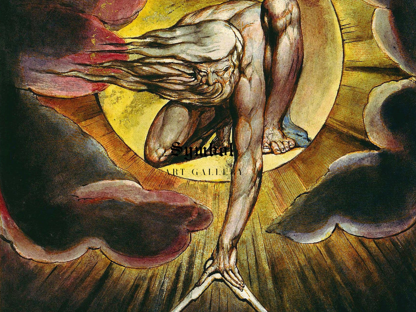 The Ancient of Days by William Blake 1794, Wall Art Print, Fine Art Reproduction, Museum Quality Decor, Poster