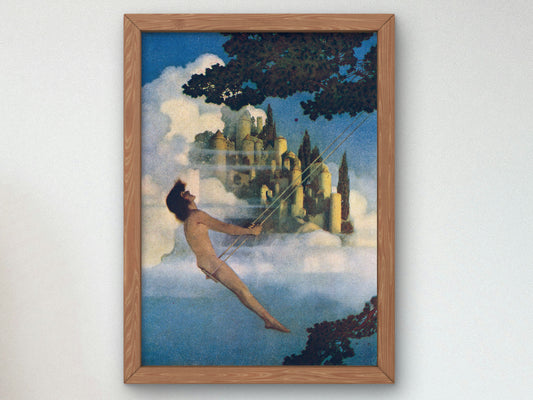 The Dinkey Bird by Maxfield Parrish 1904, Wall Art Print, Fine Art Reproduction, Museum Quality Decor, Poster