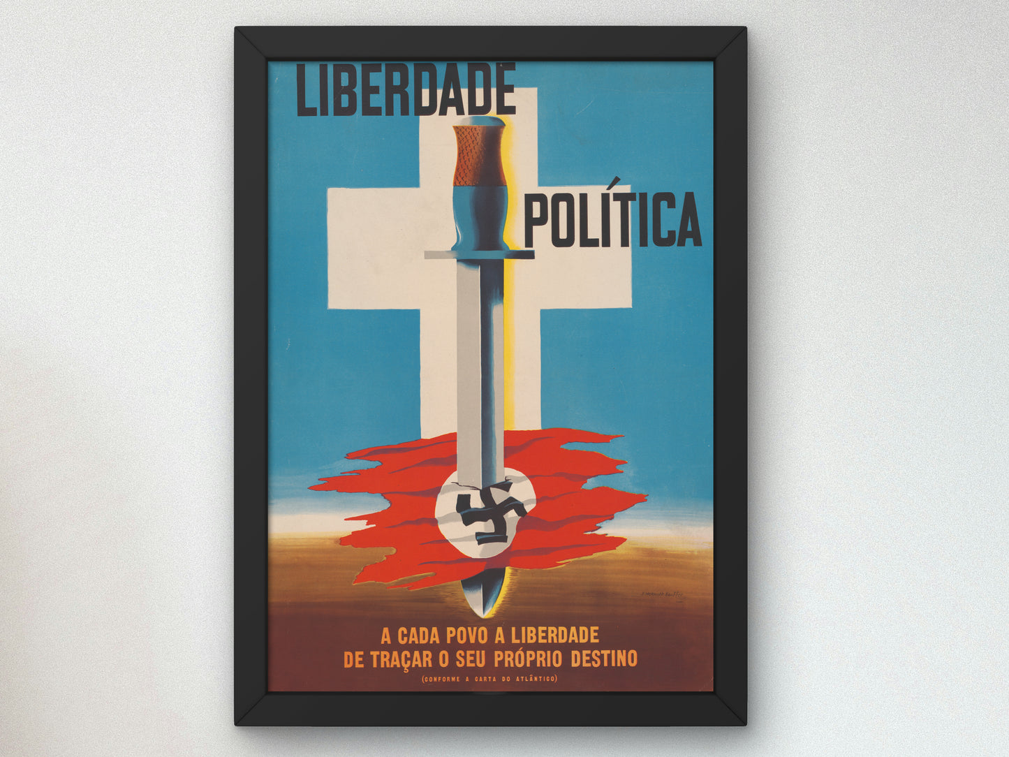 Political Freedom, to Each People the Freedom to Choose Their Own Destiny by Edward McKnight Kauffer, Wall Art Print, Fine Art Reproduction