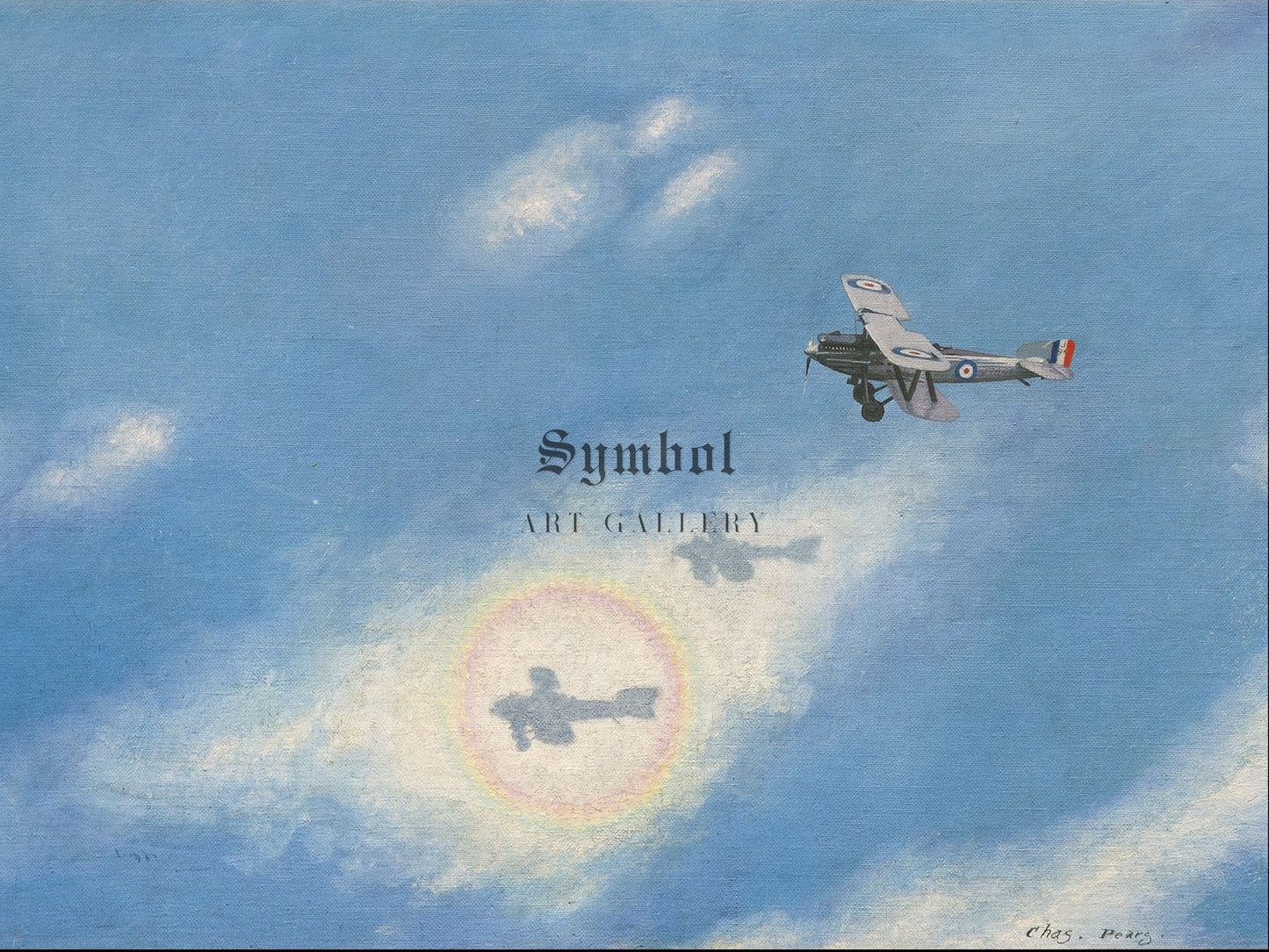 Wing Commander Norman Macmillan Flying Above Cloud Level by Charles Pears, Wall Art Print, Fine Art Reproduction, Museum Quality Decor