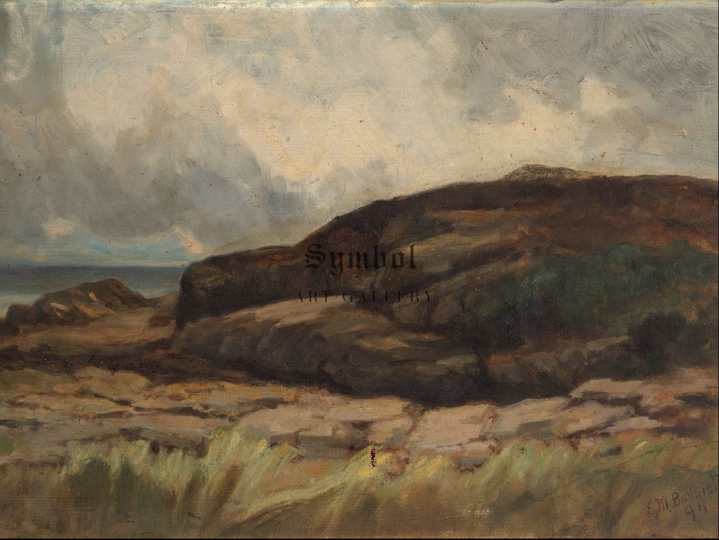 Landscape with Rocks by Edward Mitchell Bannister 1894, Wall Art Print, Fine Art Reproduction, Museum Quality Decor, Poster