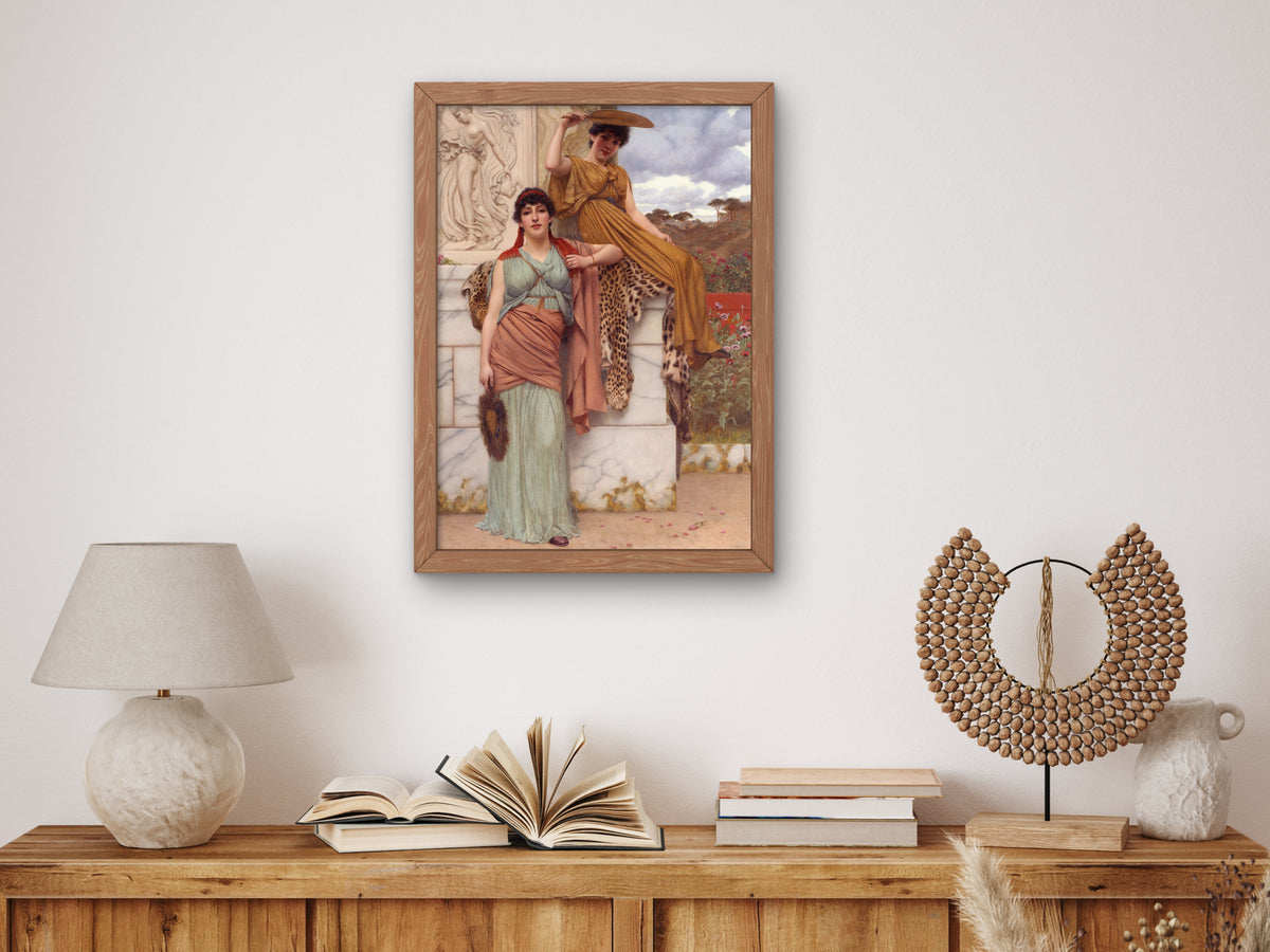 Waiting for the Procession by John William Godward, Wall Art Print, Fine Art Reproduction, Museum Quality Decor, Poster